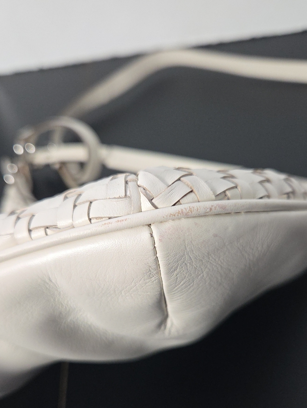 Coach Kristin Woven Leather Shoulder Bag in Cream Handbag 19314 - Picture 6 of 16